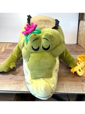 Disney Tianas Bayou Adventure Louis Alligator Plush Toy Large 24" Green & Yellow